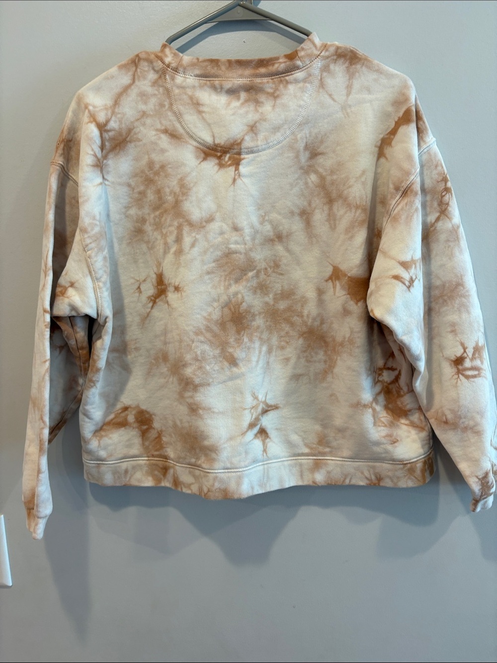 Madewell Tie-Dye Crewneck Sweatshirt in Cream and Brown ptp 19 length 22 - Picture 7 of 7